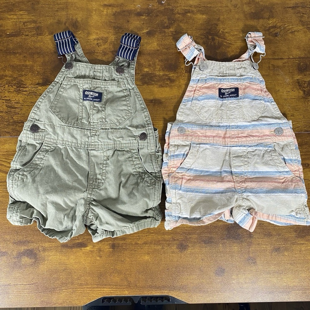 Oshkosh 2 Overalls Shorts Size 9 Months